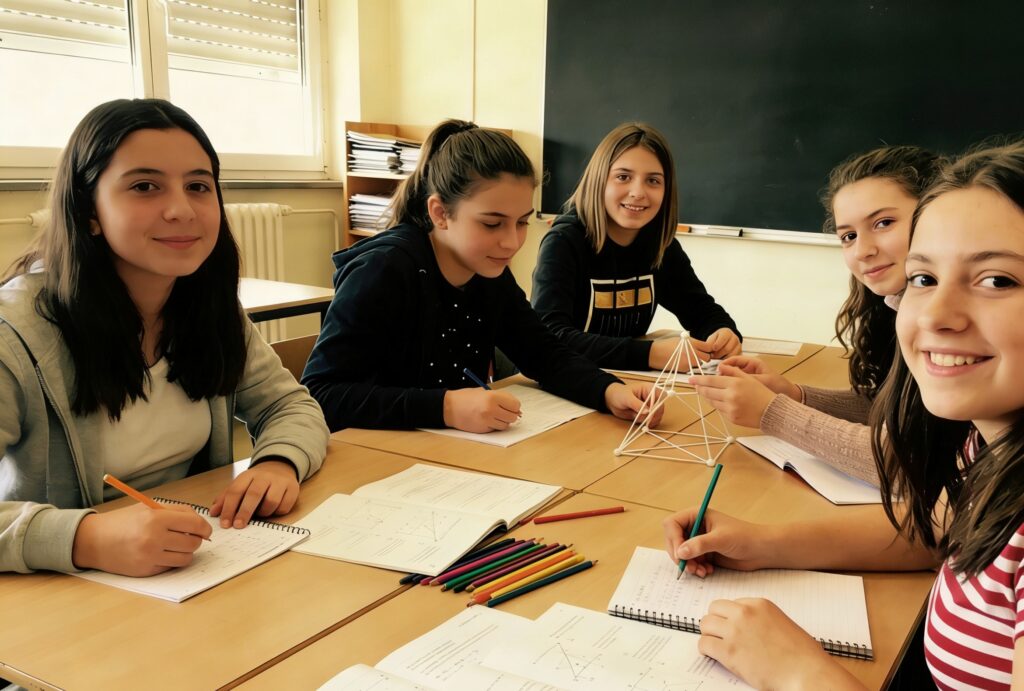 filles en France développant leur pensée mathématique dès le primaire pour préparer l’EGMO