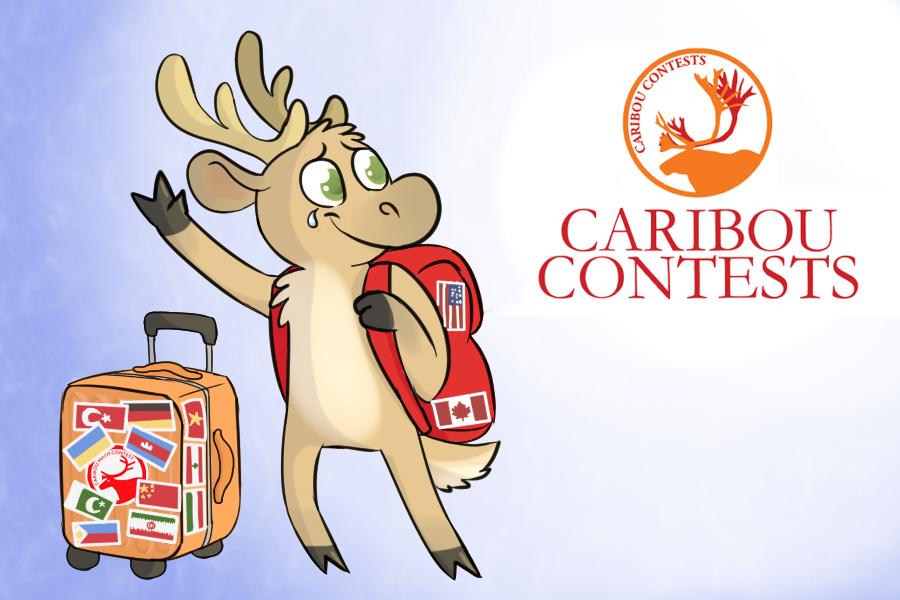 Caribou Math Contest mascot illustration symbolizing the contest’s global journey and farewell — representing free math and logic challenges that continue to inspire students after its closure.