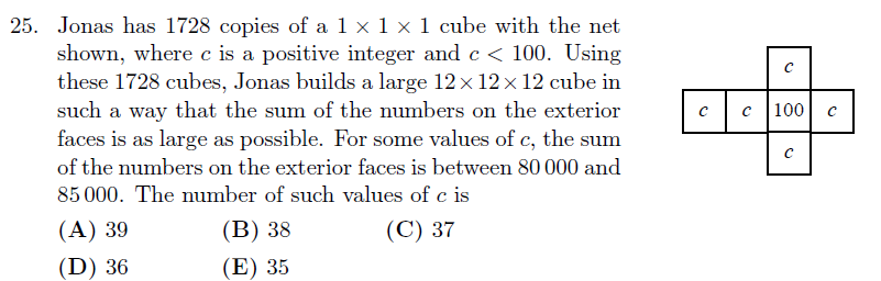 Gauss Math Contest 2021 cube assembly optimization, arrange 1728 small cubes to maximize sum on outer faces