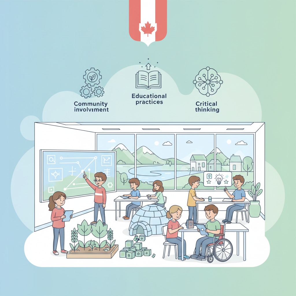 A diverse group of Canadian students actively participating in a classroom setting, illustrating modern educational practices and community involvement. Students benefiting from Canadian Education Association insights in modern learning