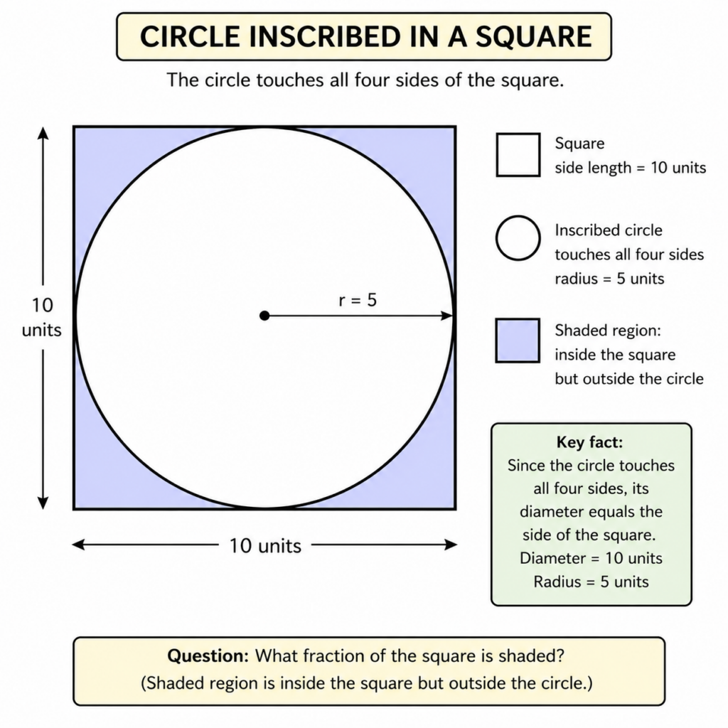 area and perimeter worksheets circle in square question
