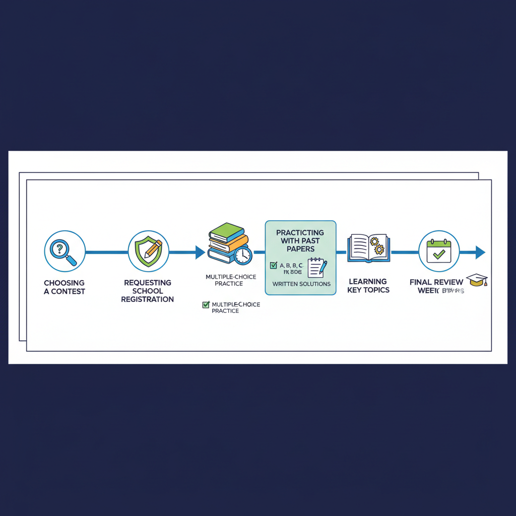 Timeline plan for math contests for high school students preparation and registration