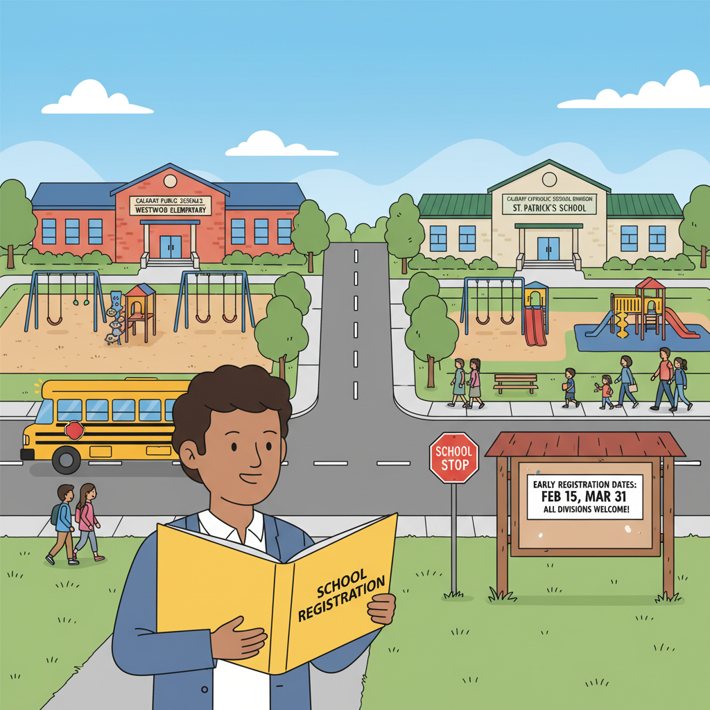 Parent comparing Alberta public and separate schools near home
