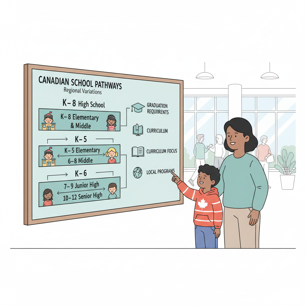 Parent guide to elementary vs middle vs high school structure in Canada with grade pathways
