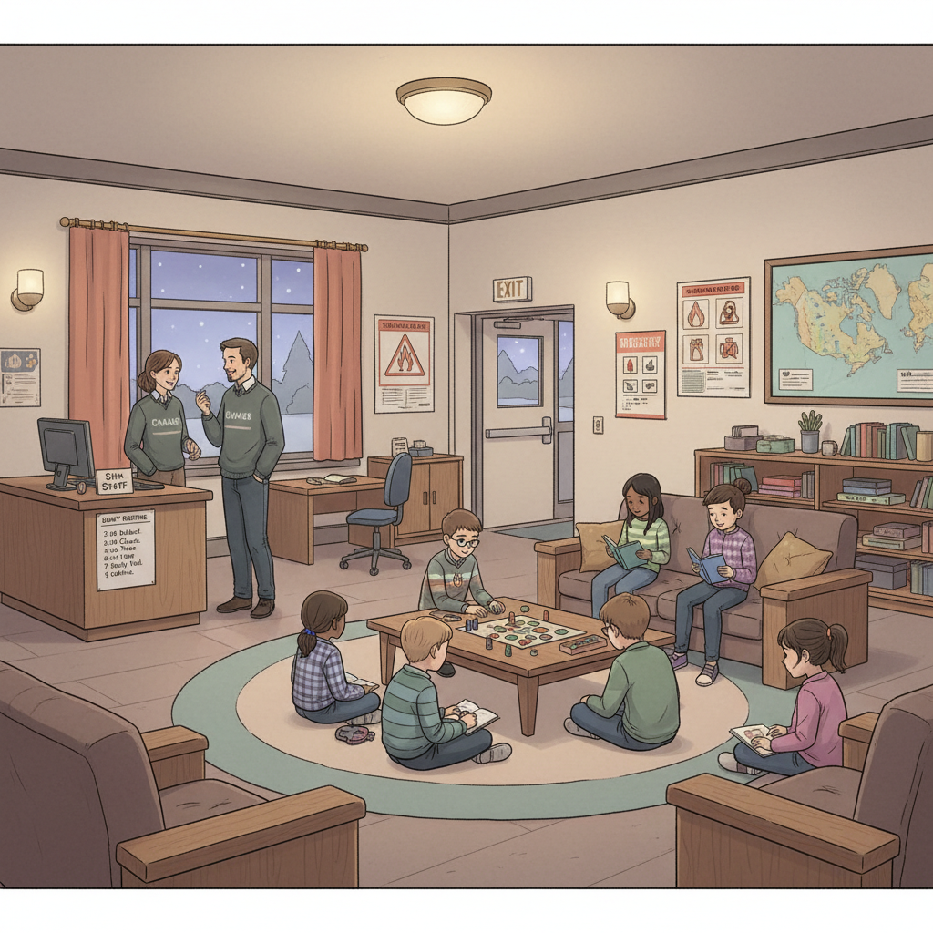 Supervised evening routine at boarding schools in Canada residence